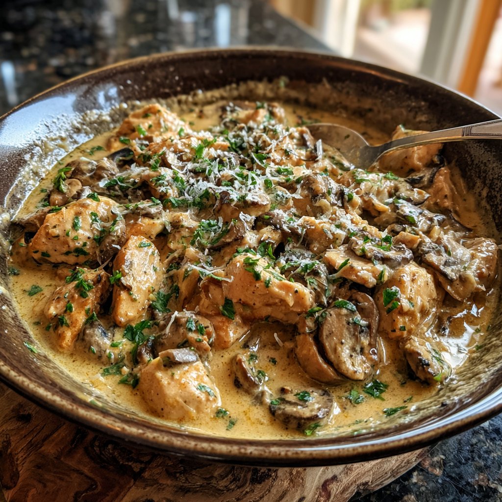 Creamy Turkey Mushroom Stroganoff