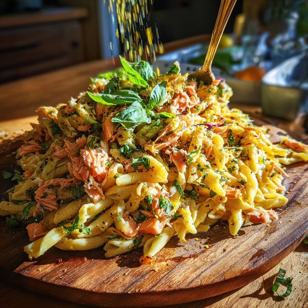 Lemon Zest Salmon Pasta Salad