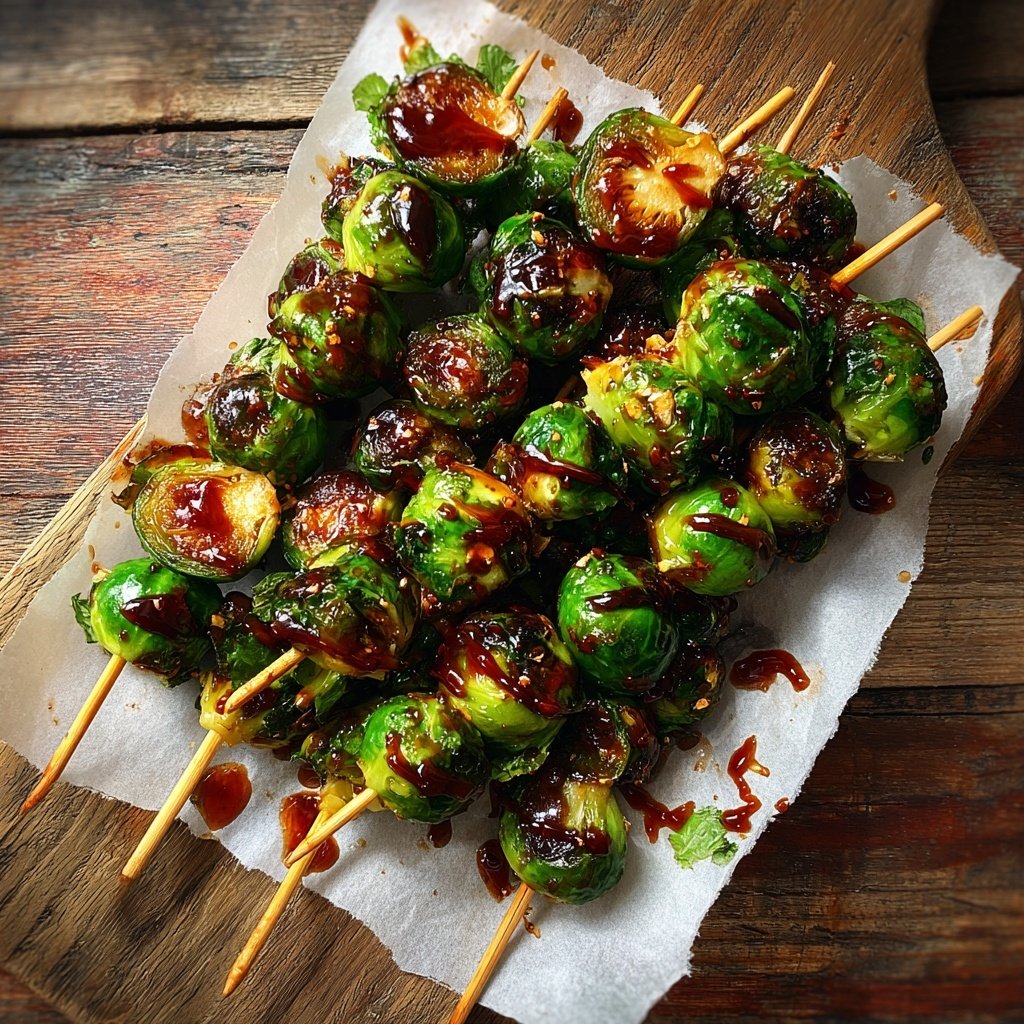 Honey-Balsamic Brussels Sprouts Skewers