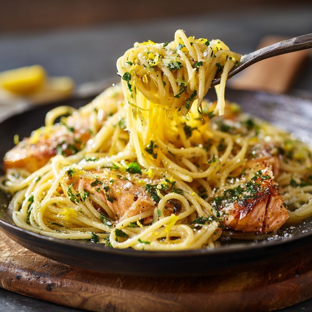 Spaghetti with Lemon Salmon